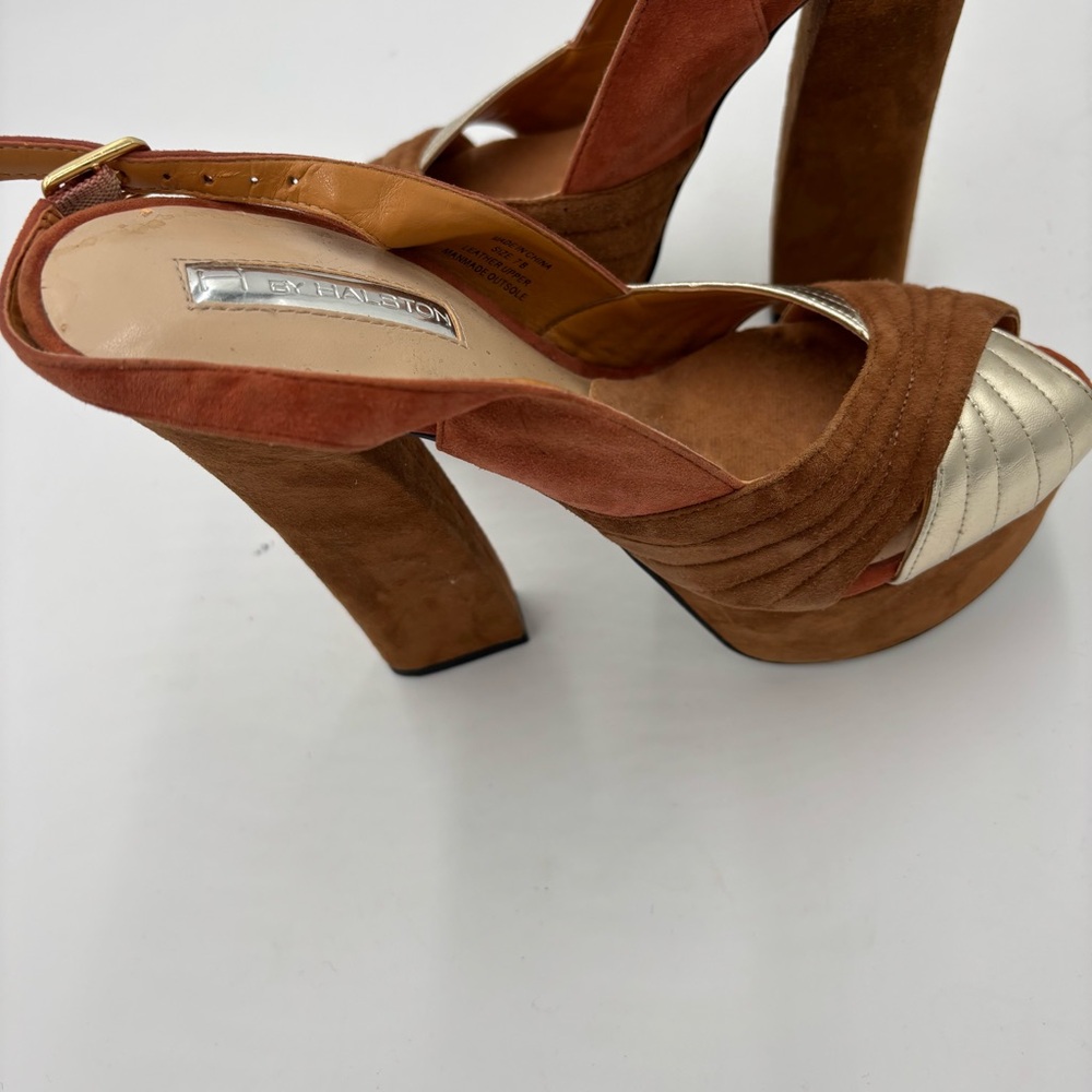 H by Halston Brown and Cream Heels